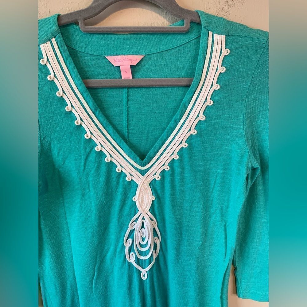 Lilly Pulitzer Breezy Turquoise Tunic Dress Size S - Picture 9 of 9